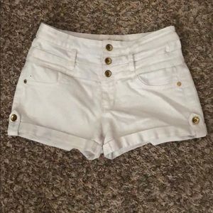 White high waisted shorts